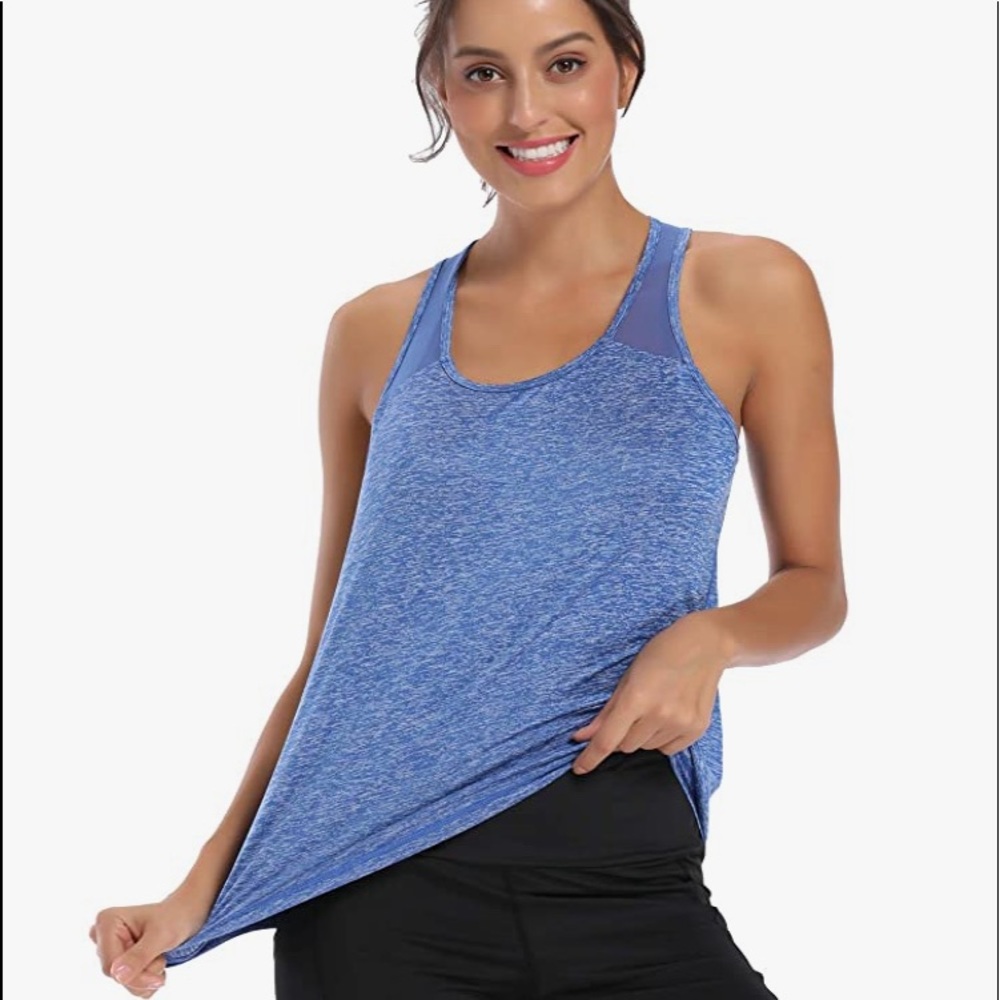 Aeuui Workout Tops for Women Mesh Racerback Tank